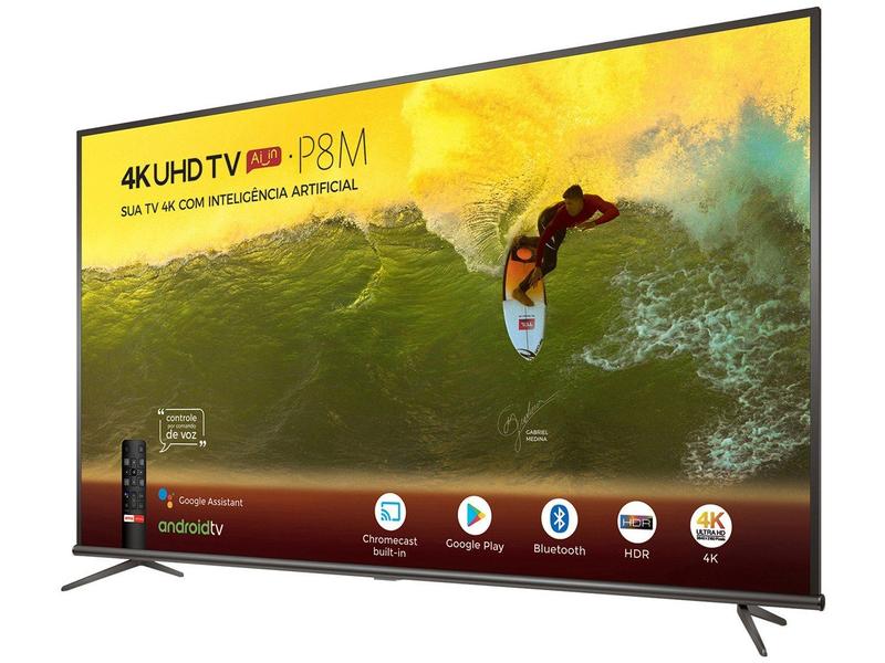 Smart TV 4K LED 50” SEMP TCL 50P8M Android Wi-Fi - Bluetooth HDR